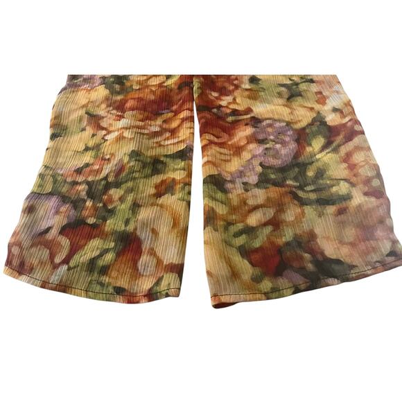 LIZ CLAIBORNE LONG SLV PULL-OVER V-NECK BLOUSE, WOMEN, XL, YELLOW ORANGE PURPLE - Picture 8 of 10